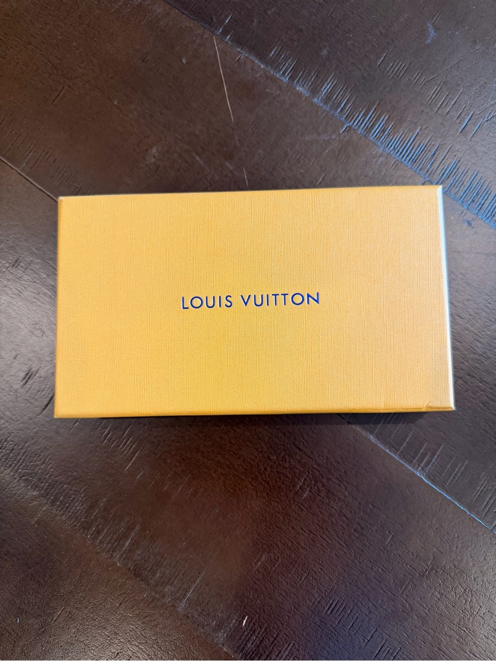 Louis Vuitton Yellow Gift Box with Navy Logo